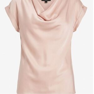 Express Satin Cowl Neck Gramercy Tee in Large